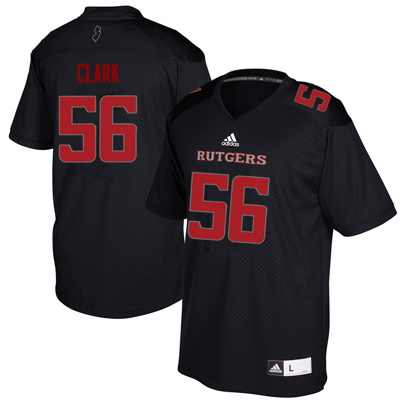 Men #56 Micah Clark Rutgers Scarlet Knights College Football Jerseys Sale-Black